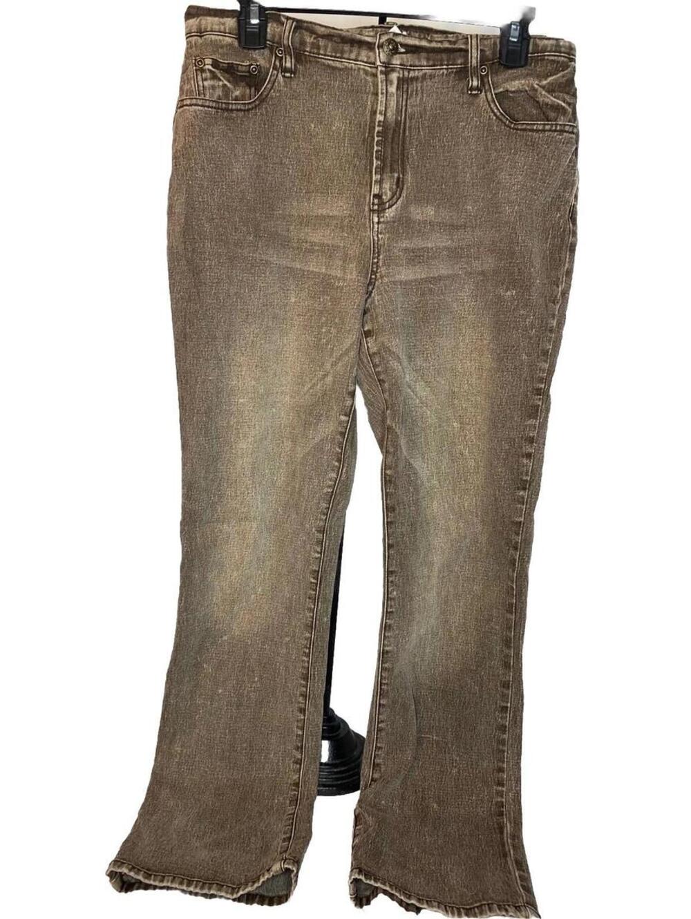 Diane Gilman Retro Brown & White Stonewash Jeans, Woman’s Size 10